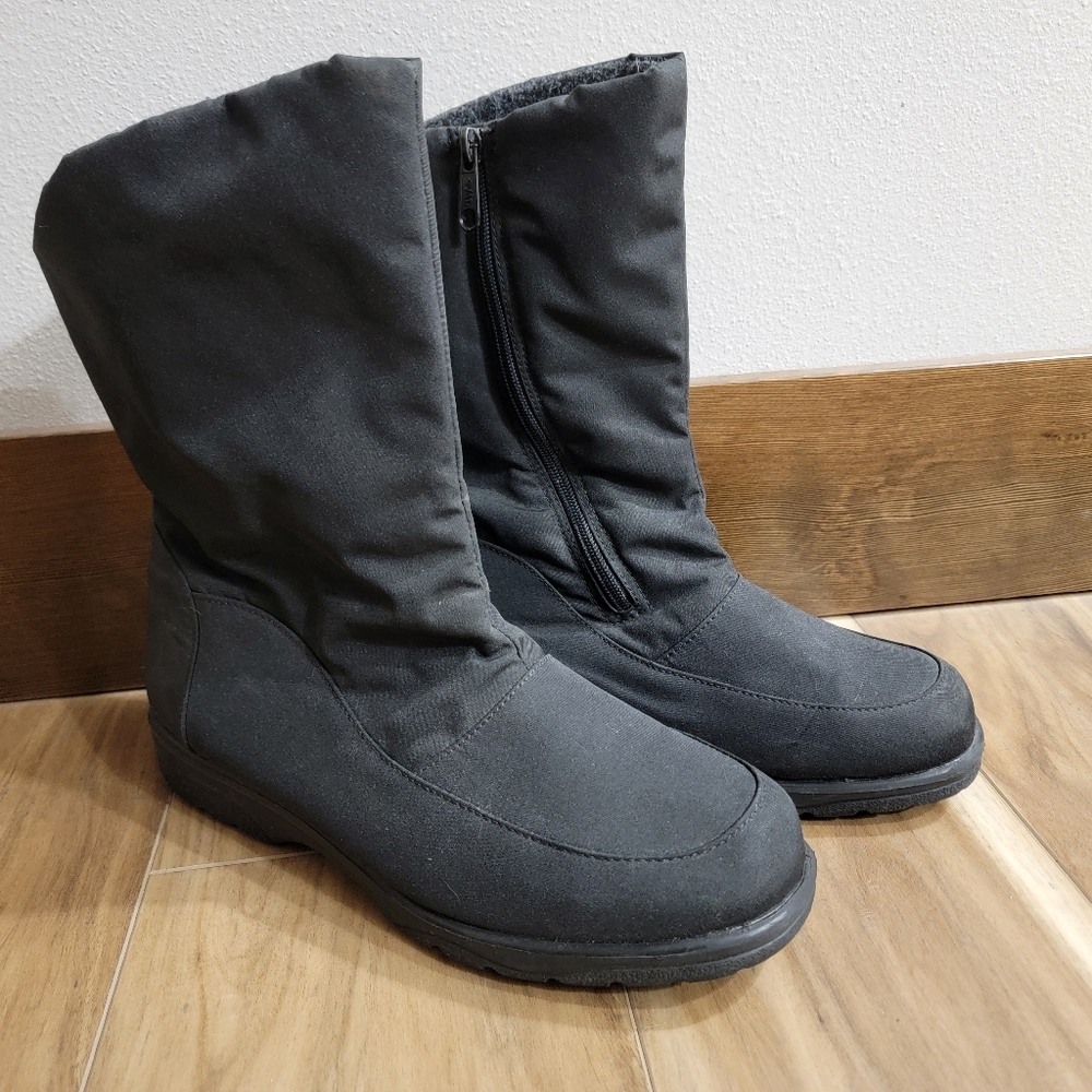 Toe Warmers Women's On The Go Black Winter Waterproof Snow Boots Size 12W